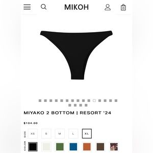 Mikoh Miyako 2 Bikini Bottom Noir/Black XL